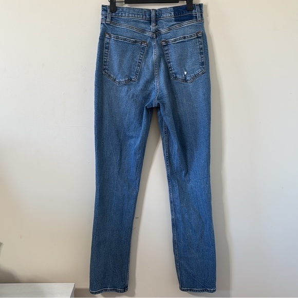Abercrombie & Fitch The 90s Slim Straight Ultra High Rise Distressed Jean Sz 28 - Picture 7 of 10
